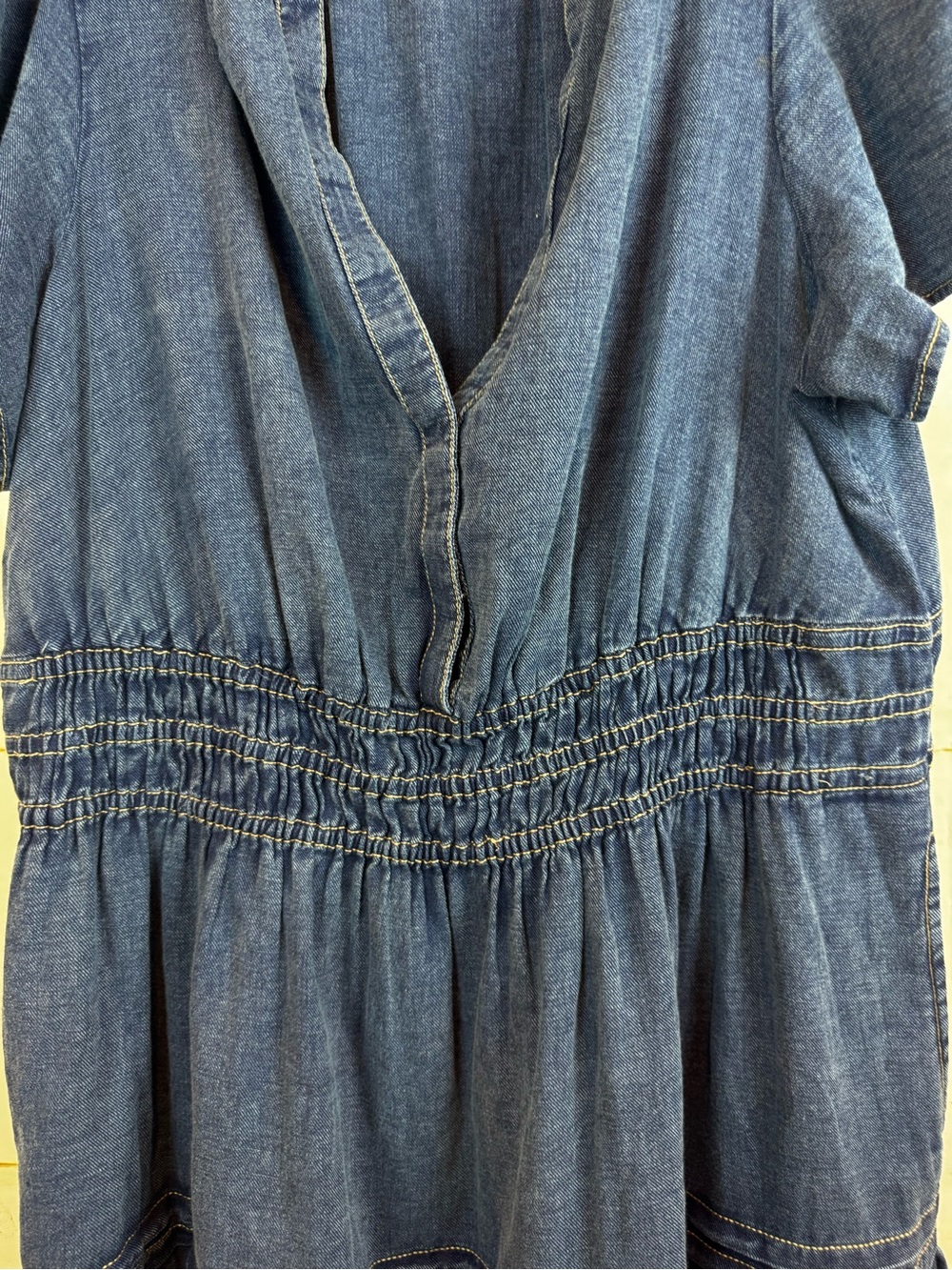 Anthropologie | Blue Denim Somerset Tiered Mini Dress, 2X - Picture 7 of 13